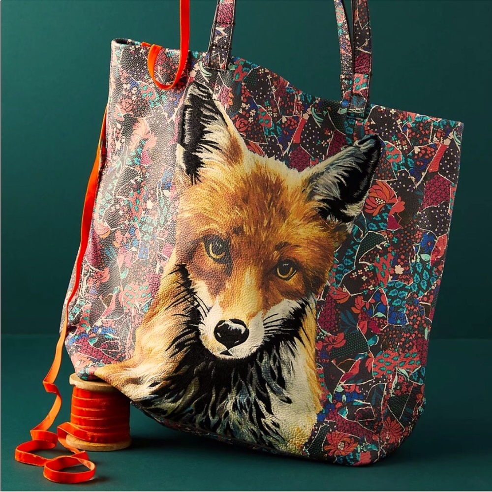 🆕 ASHLEY LANE x ANTHRO 🦊 Fox Animal Portrait Tote Bag
